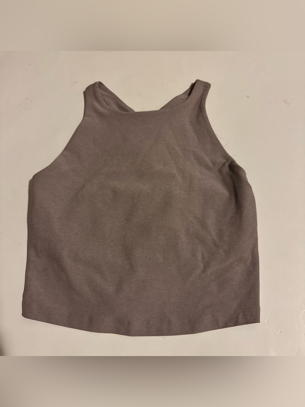 NWOT Beyond Yoga Spacedye Refocus Crop Tank Top Light Brown Heather Size Small